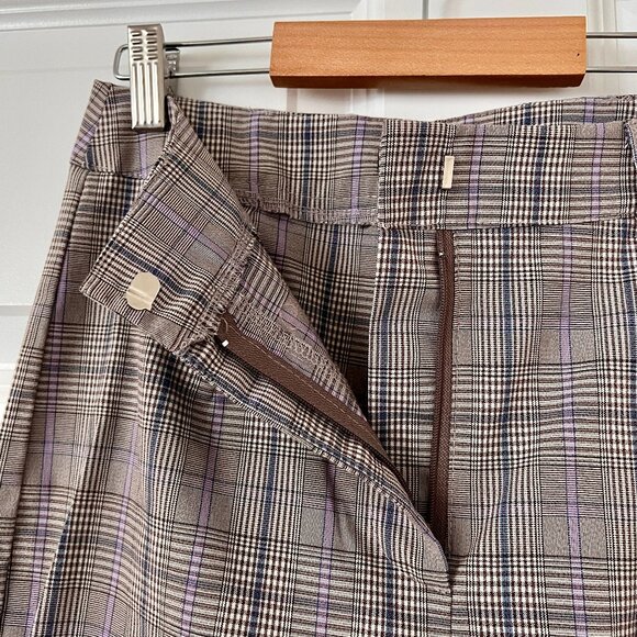 Nasty Gal Plaid Straight-Leg Trousers - Picture 1 of 7